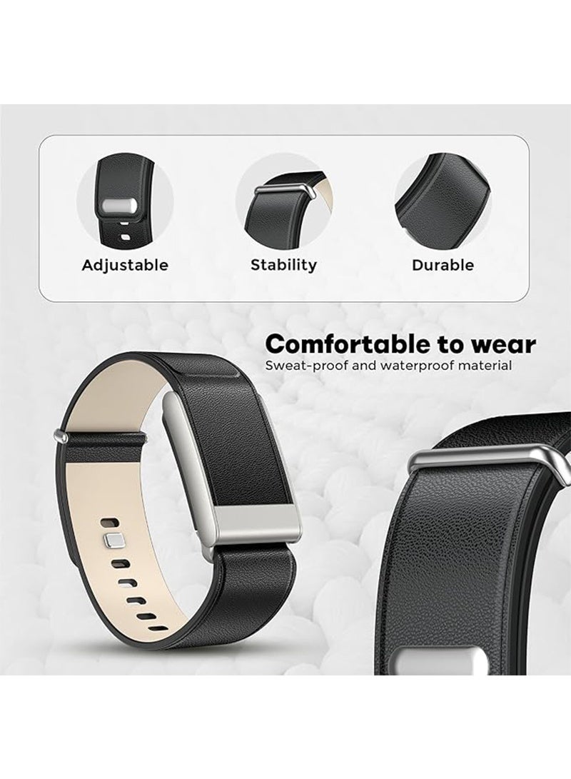 Aikanbo Leather Band Compatible with WHOOP 5.0 Band Strap Men Women, Genuine Leather Rugged Durable Replacement Wristbands Straps for Whoop 5.0 Bands | Not for Whoop Gen 4 - Image 3